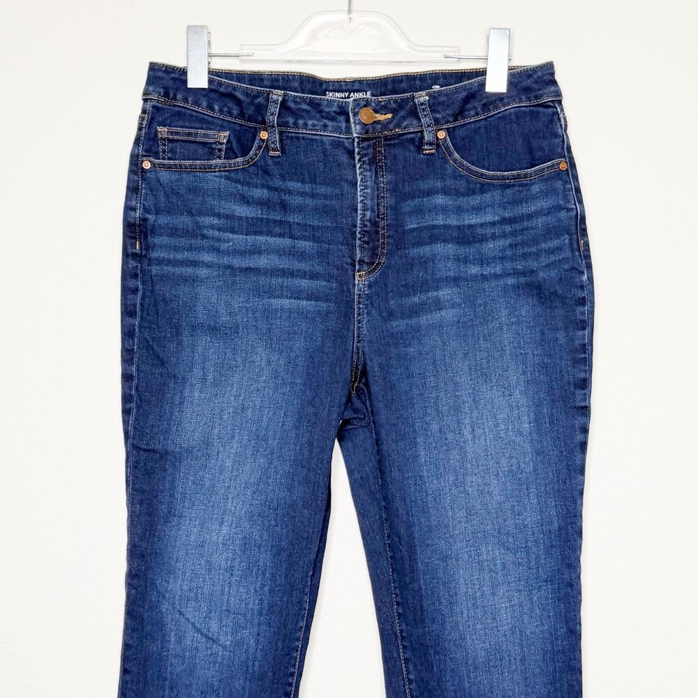 CHICO’S Skinny Ankle Jeans High Waisted Medium Wash Blue Denim Womens Size 12R - Picture 4 of 8